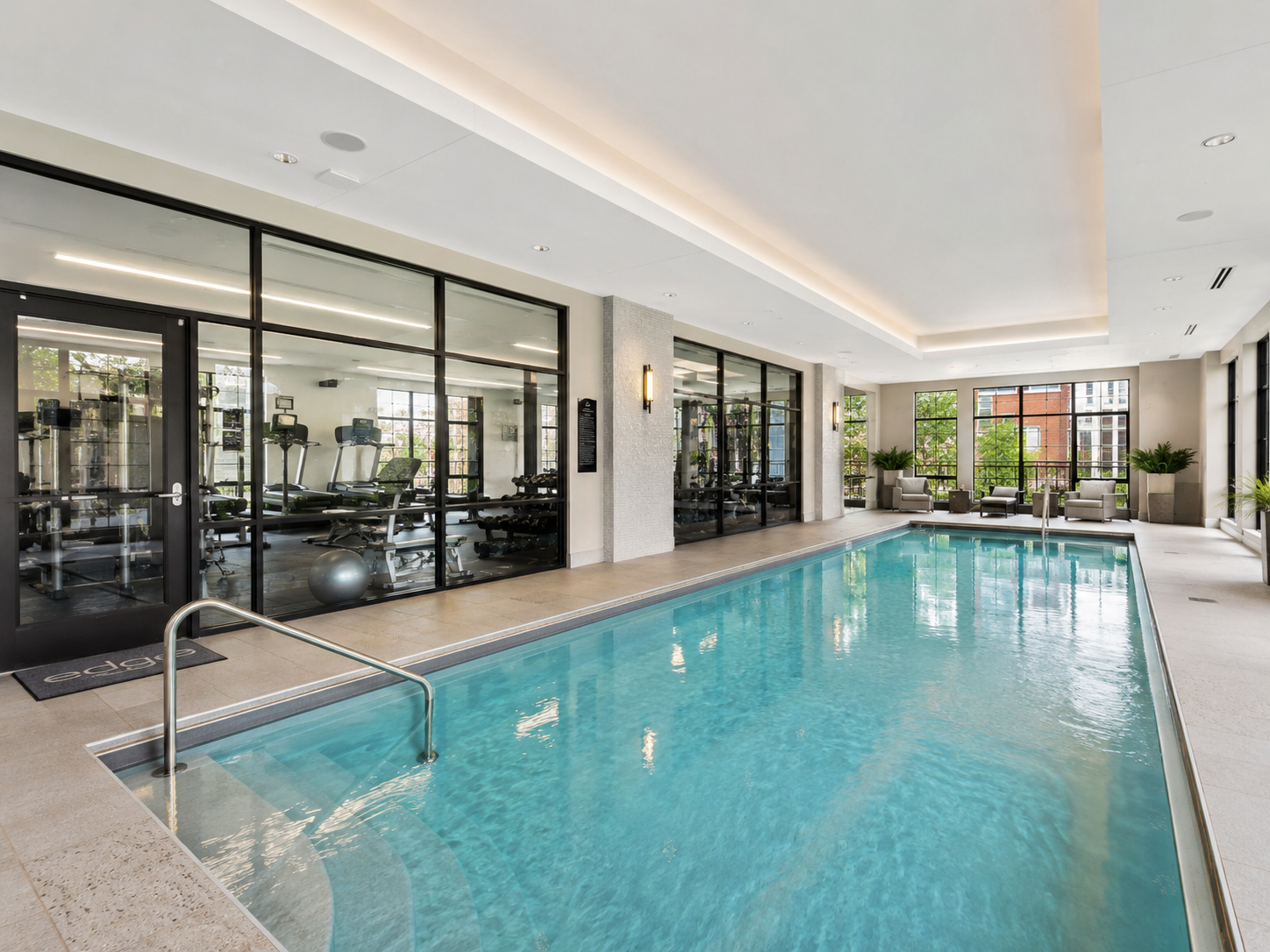 Indoor pool and fitness studio in a Vancouver residence